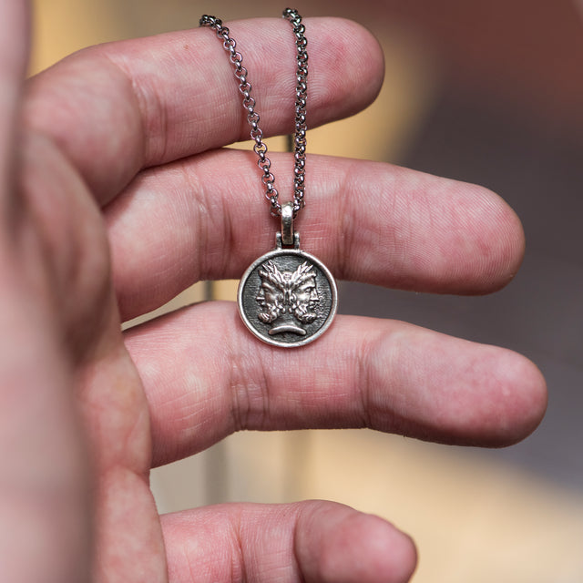 Janus sales coin necklace